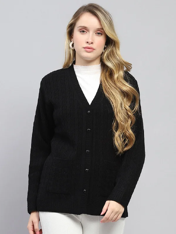 maternity women cardigan for expecting momsWomen Black Self Design V Neck Full Sleeve Cardigan maternity women cardigan for expecting momsWomen Black Self Design V Neck Full Sleeve Cardigan