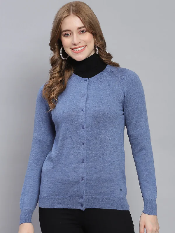 plus size women cardigan for comfortable layeringWomen Blue Solid Round Neck Full Sleeve Cardigan plus size women cardigan for comfortable layeringWomen Blue Solid Round Neck Full Sleeve Cardigan