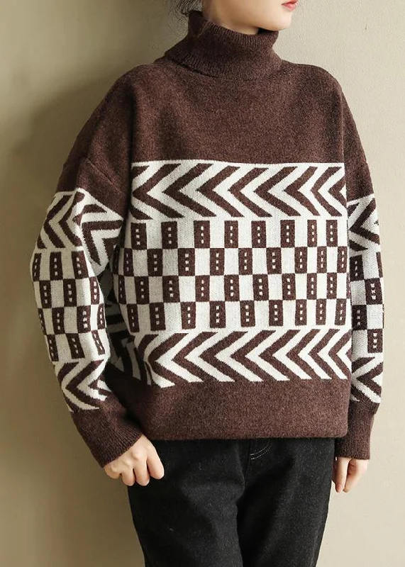 Sleeveless Women's Silk - Trimmed Sweaters for SummerWomen chocolate knitted pullover patchwork Loose fitting high neck sweaters Sleeveless Women's Silk - Trimmed Sweaters for SummerWomen chocolate knitted pullover patchwork Loose fitting high neck sweaters