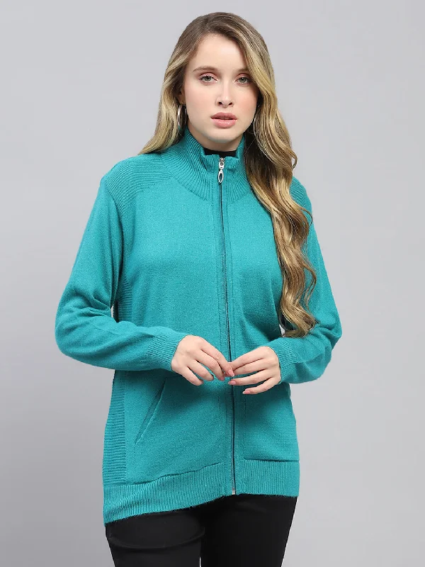 button down women cardigan with vintage buttonsWomen Green Solid High Neck Full Sleeve Cardigan button down women cardigan with vintage buttonsWomen Green Solid High Neck Full Sleeve Cardigan
