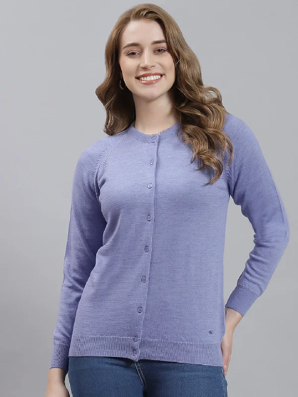 button down women cardigan with vintage buttonsWomen Purple Solid Round Neck Full Sleeve Cardigan button down women cardigan with vintage buttonsWomen Purple Solid Round Neck Full Sleeve Cardigan