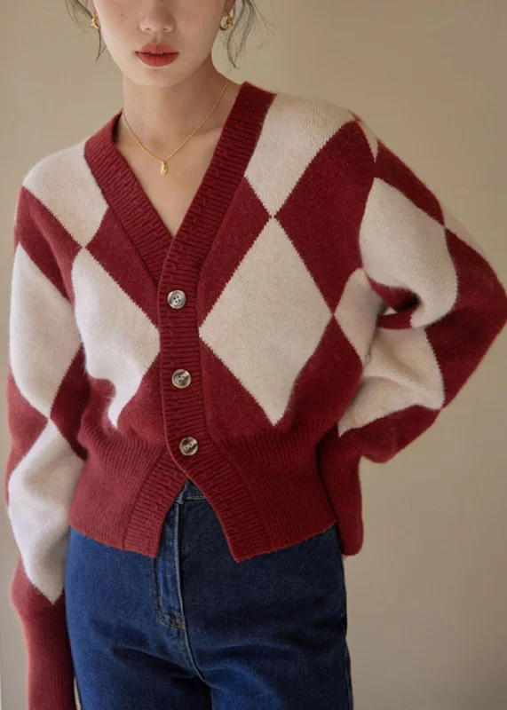 Plus Size Women's Ruffled Hem Sweaters in Floral PrintsWomen Red Plaid Button Patchwork Knit Sweaters Fall Plus Size Women's Ruffled Hem Sweaters in Floral PrintsWomen Red Plaid Button Patchwork Knit Sweaters Fall