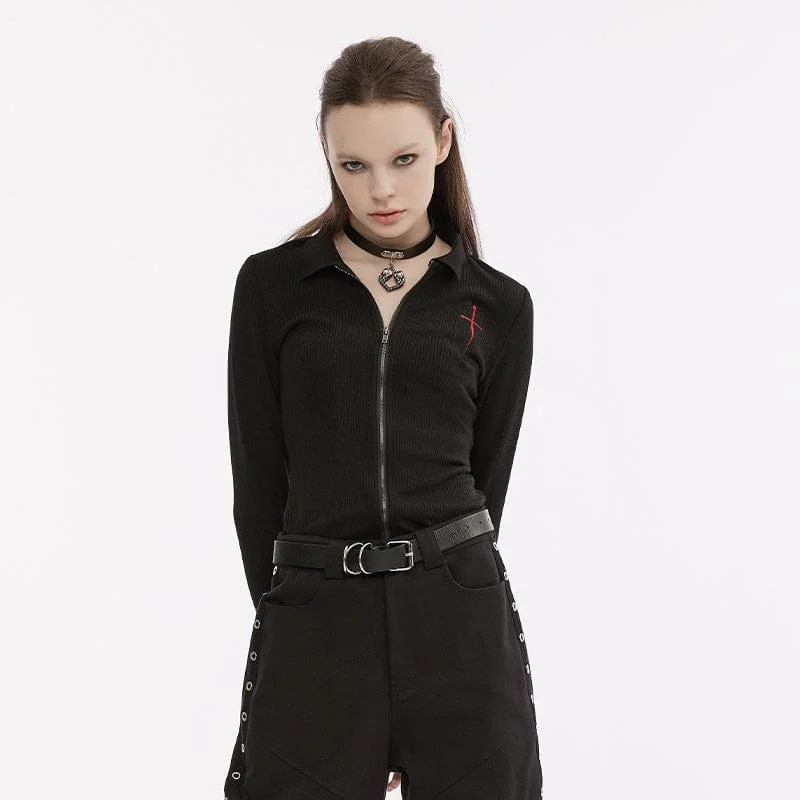 maternity women cardigan for expecting momsWomen's Punk Cross Embroidered Zipper Cardigan maternity women cardigan for expecting momsWomen's Punk Cross Embroidered Zipper Cardigan