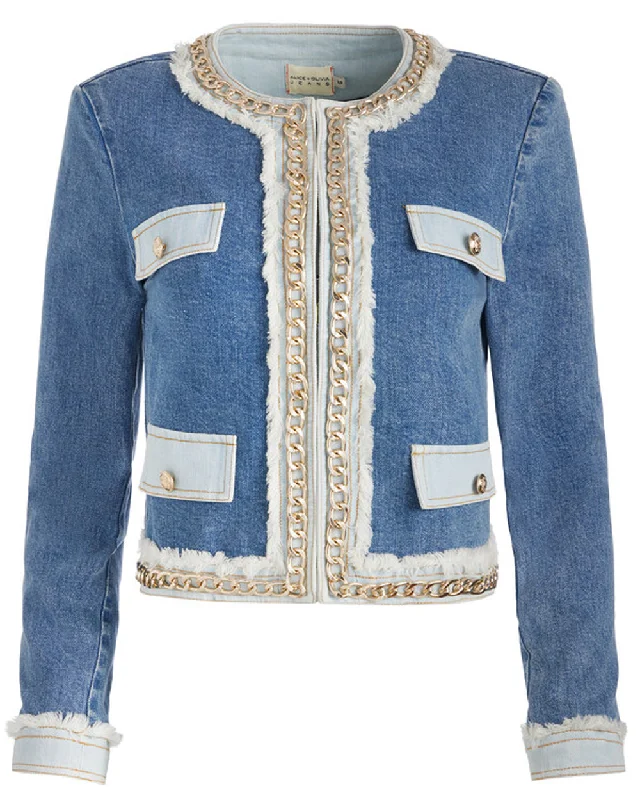 Ripped women jeans for a rebellious and fashion - forward styleAvery Blue Landon Crop Denim Jacket Ripped women jeans for a rebellious and fashion - forward styleAvery Blue Landon Crop Denim Jacket
