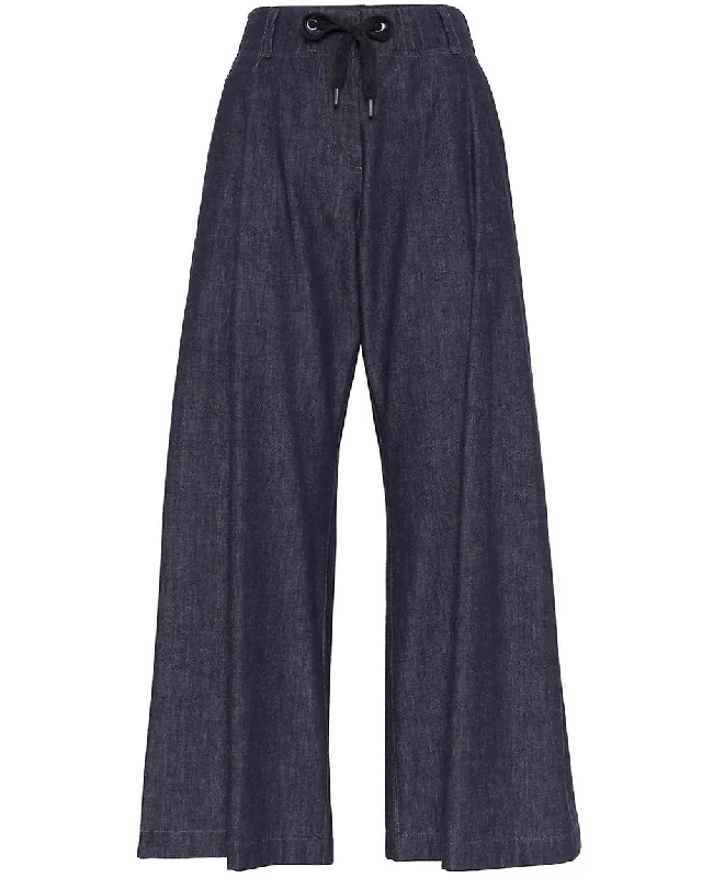 Skinny women jeans with a form - fitting designBlue Denim Elastic Waist Wide Leg Pant Skinny women jeans with a form - fitting designBlue Denim Elastic Waist Wide Leg Pant