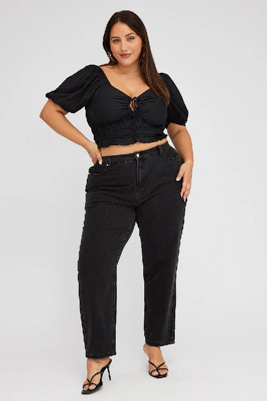 Light - wash women jeans for a fresh and summery appearanceBlack Mom Jeans High Rise Light - wash women jeans for a fresh and summery appearanceBlack Mom Jeans High Rise