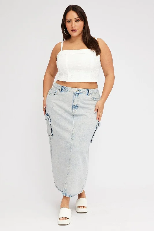 Embellished women jeans with studs or rhinestones for a glamorous touchDenim Cargo Midaxi Skirt Embellished women jeans with studs or rhinestones for a glamorous touchDenim Cargo Midaxi Skirt