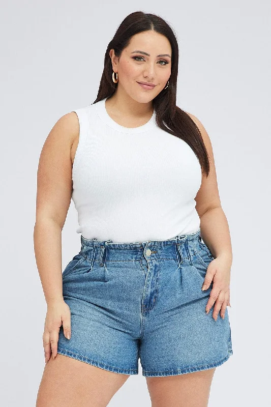Wide - leg women jeans for a modern and relaxed vibeDenim Relaxed Shorts High Rise Pleated Wide - leg women jeans for a modern and relaxed vibeDenim Relaxed Shorts High Rise Pleated