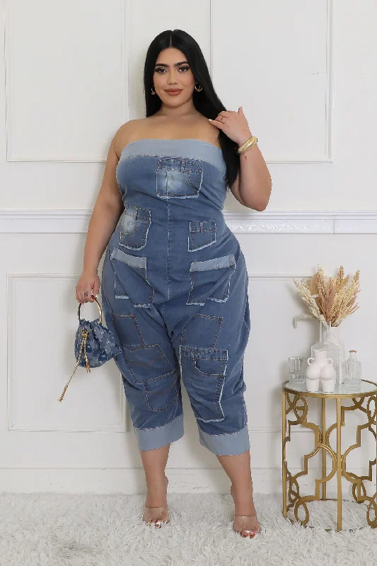 Wide - leg women jeans for a modern and relaxed vibeIn The Mix Jumpsuit