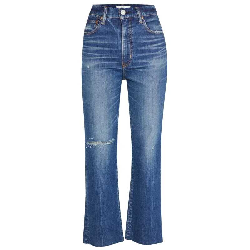 Embroidered women jeans with intricate patternsRHODE CROPPED FLARE-HI