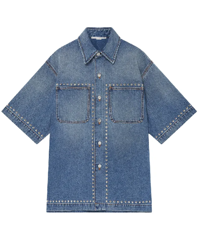 Jeggings women jeans combining the comfort of leggings and style of jeansStudded Denim Shirt in Vintage Blue Jeggings women jeans combining the comfort of leggings and style of jeansStudded Denim Shirt in Vintage Blue