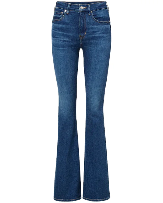Acid - wash women jeans with a retro finishHigh Rise Beverly Skinny Flare Jean in Bright Blue Acid - wash women jeans with a retro finishHigh Rise Beverly Skinny Flare Jean in Bright Blue