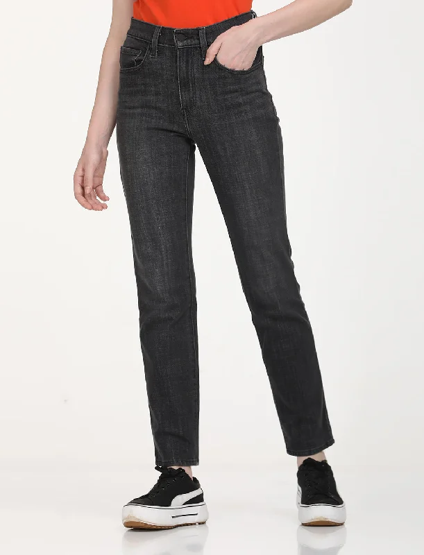 Straight - leg women jeans with a classic and timeless appealWomen's High Rise 724 Slim Fit Black Jeans Straight - leg women jeans with a classic and timeless appealWomen's High Rise 724 Slim Fit Black Jeans