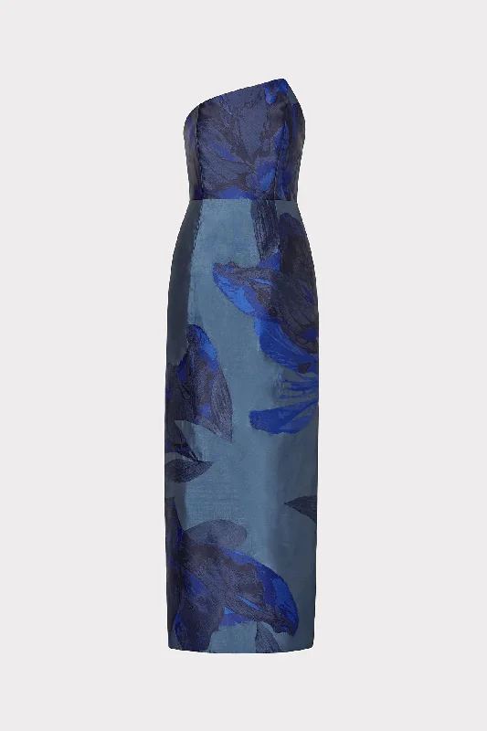 Pleated Women Dress with a Timeless and Elegant TextureAsymmetrical Forest Jacquard Maxi Dress Pleated Women Dress with a Timeless and Elegant TextureAsymmetrical Forest Jacquard Maxi Dress