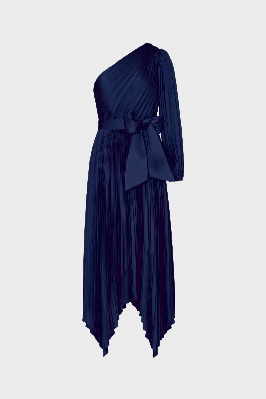 Wrap - Style Women Dress with Adjustable Fit for All Body TypesEssi Satin Pleated One Shoulder Dress Wrap - Style Women Dress with Adjustable Fit for All Body TypesEssi Satin Pleated One Shoulder Dress