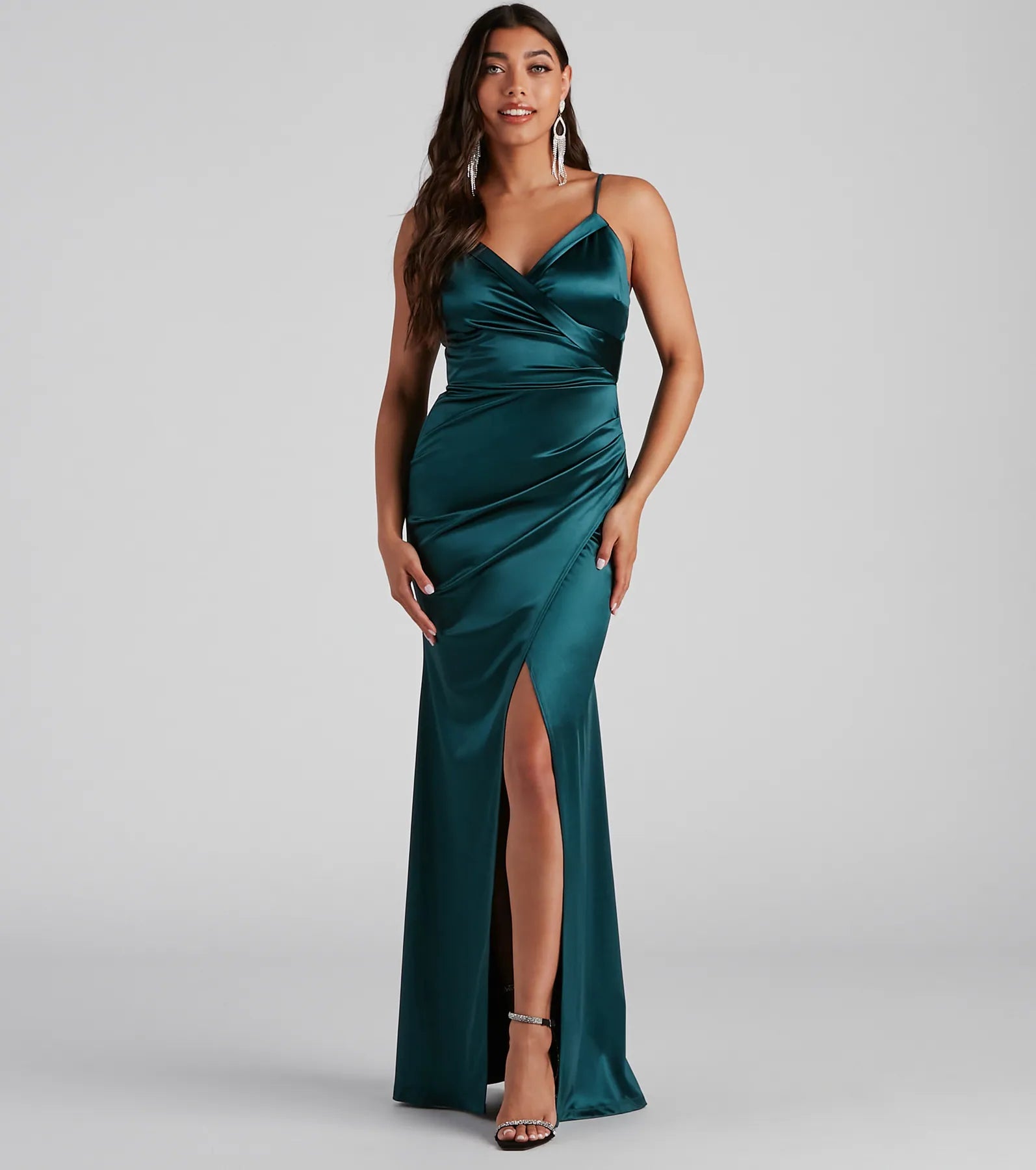 Mini Women Dress with a Short Hem for a Young and Trendy StyleKimia Formal Satin Wrap Gown Mini Women Dress with a Short Hem for a Young and Trendy StyleKimia Formal Satin Wrap Gown