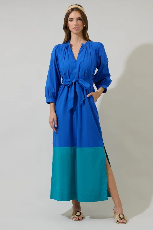 Ball Gown Women Dress with a Full Skirt for a Princess - like LookMayfield Bay Color Block Maxi Dress Ball Gown Women Dress with a Full Skirt for a Princess - like LookMayfield Bay Color Block Maxi Dress