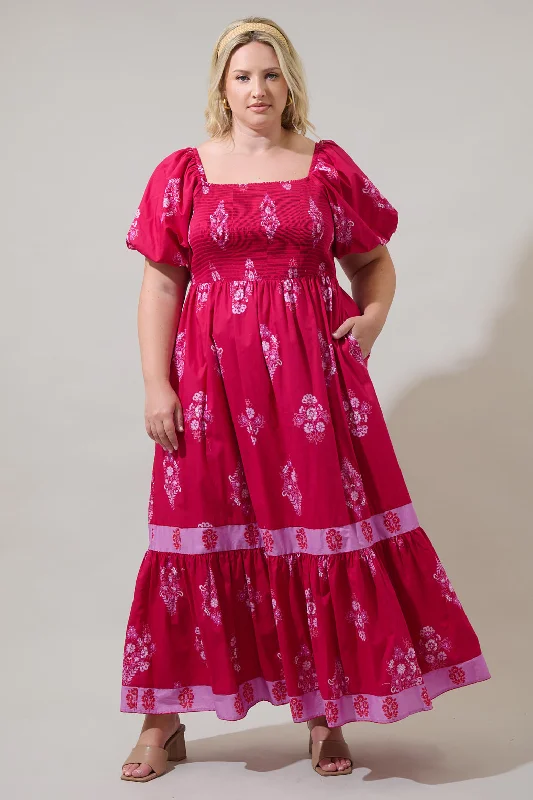 Pleated Women Dress with a Timeless and Elegant TextureMercer Floral Berky Smocked Maxi Dress Curve Pleated Women Dress with a Timeless and Elegant TextureMercer Floral Berky Smocked Maxi Dress Curve