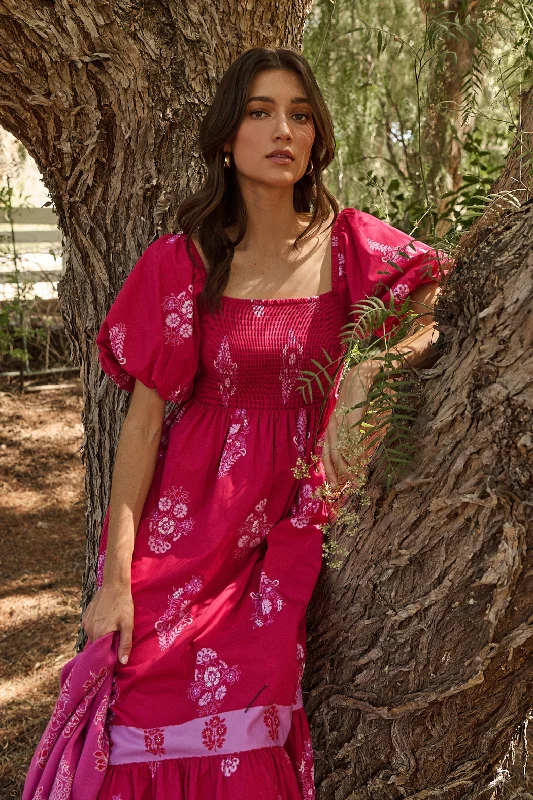 Wrap - Style Women Dress with Adjustable Fit for All Body TypesMercer Floral Berky Smocked Maxi Dress Wrap - Style Women Dress with Adjustable Fit for All Body TypesMercer Floral Berky Smocked Maxi Dress
