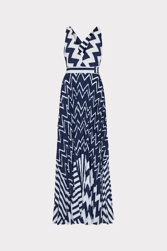 Sleeveless Women Dress in Bright Colors for Summer PartiesOria Patchwork Chevron Dress Sleeveless Women Dress in Bright Colors for Summer PartiesOria Patchwork Chevron Dress