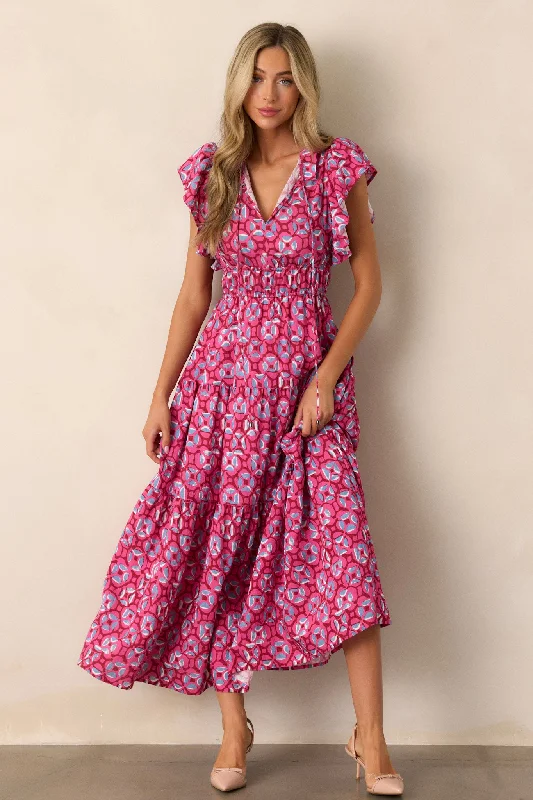 Empire Waist Women Dress to Accentuate the Bust and Conceal the WaistVintage Vow Pink Ruffle Sleeve Maxi Dress Empire Waist Women Dress to Accentuate the Bust and Conceal the WaistVintage Vow Pink Ruffle Sleeve Maxi Dress