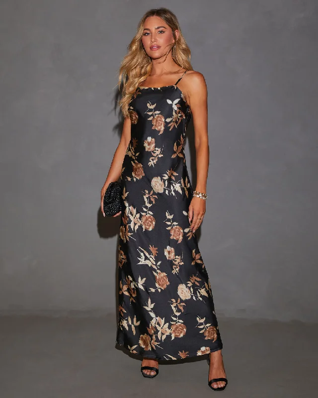 Plus Size Women Dress with a Flattering A - Line Cut for Comfort and StyleWillow Whisper Floral Satin Slip Dress Plus Size Women Dress with a Flattering A - Line Cut for Comfort and StyleWillow Whisper Floral Satin Slip Dress