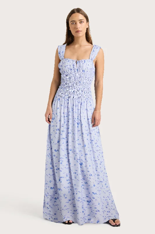 Empire Waist Women Dress to Accentuate the Bust and Conceal the WaistYerres Maxi Dress Blossom Blue Empire Waist Women Dress to Accentuate the Bust and Conceal the WaistYerres Maxi Dress Blossom Blue