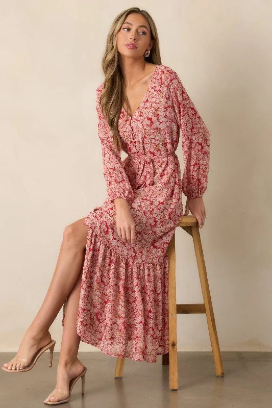 Halter Neck Women Dress to Show Off the Shoulders and NecklineZ Supply Della Cranberry Floral Maxi Dress Halter Neck Women Dress to Show Off the Shoulders and NecklineZ Supply Della Cranberry Floral Maxi Dress
