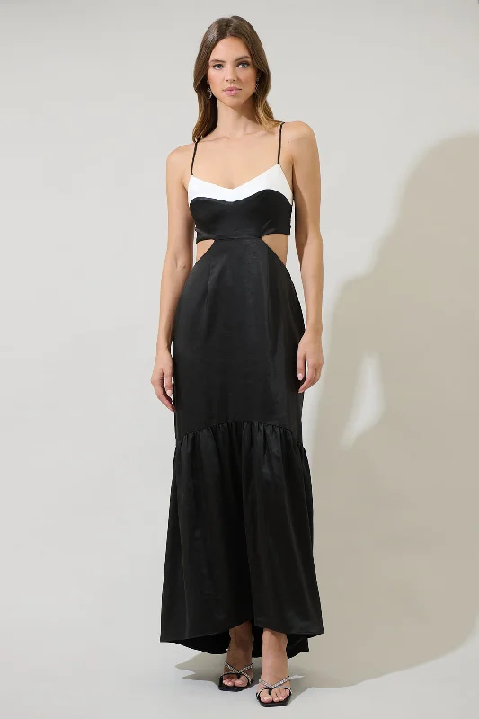 Halter Neck Women Dress to Show Off the Shoulders and NecklineZabrina Clock Block Lavya Cut Out Maxi Dress