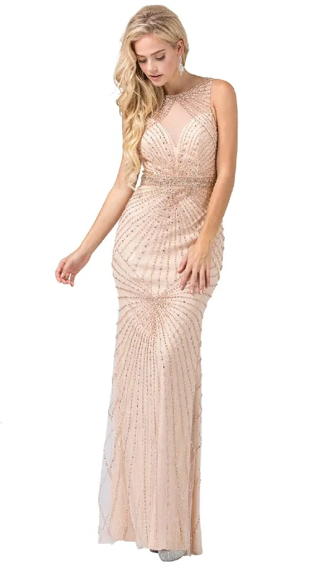 Mini Women Dress with a Short Hem for a Young and Trendy StyleDancing Queen 2615 - Cutout Back Beaded Prom Gown