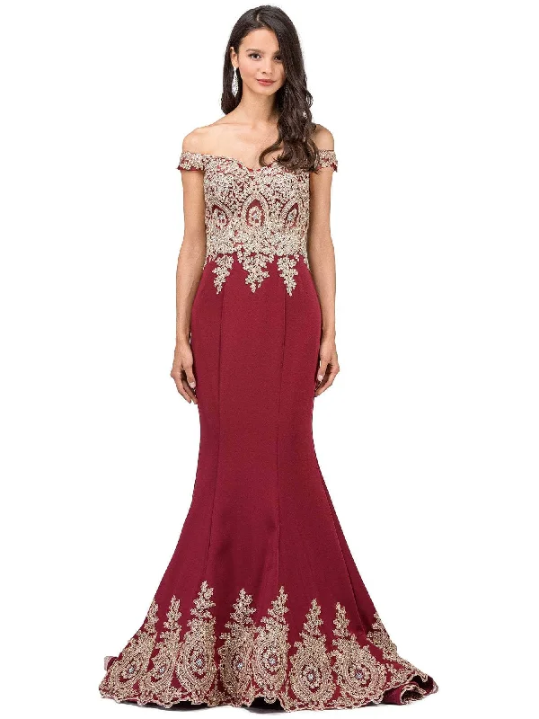 Sheath Women Dress with a Tailored Fit for a Professional LookDancing Queen 9946 - Off Shoulder Embellished Evening Gown Sheath Women Dress with a Tailored Fit for a Professional LookDancing Queen 9946 - Off Shoulder Embellished Evening Gown