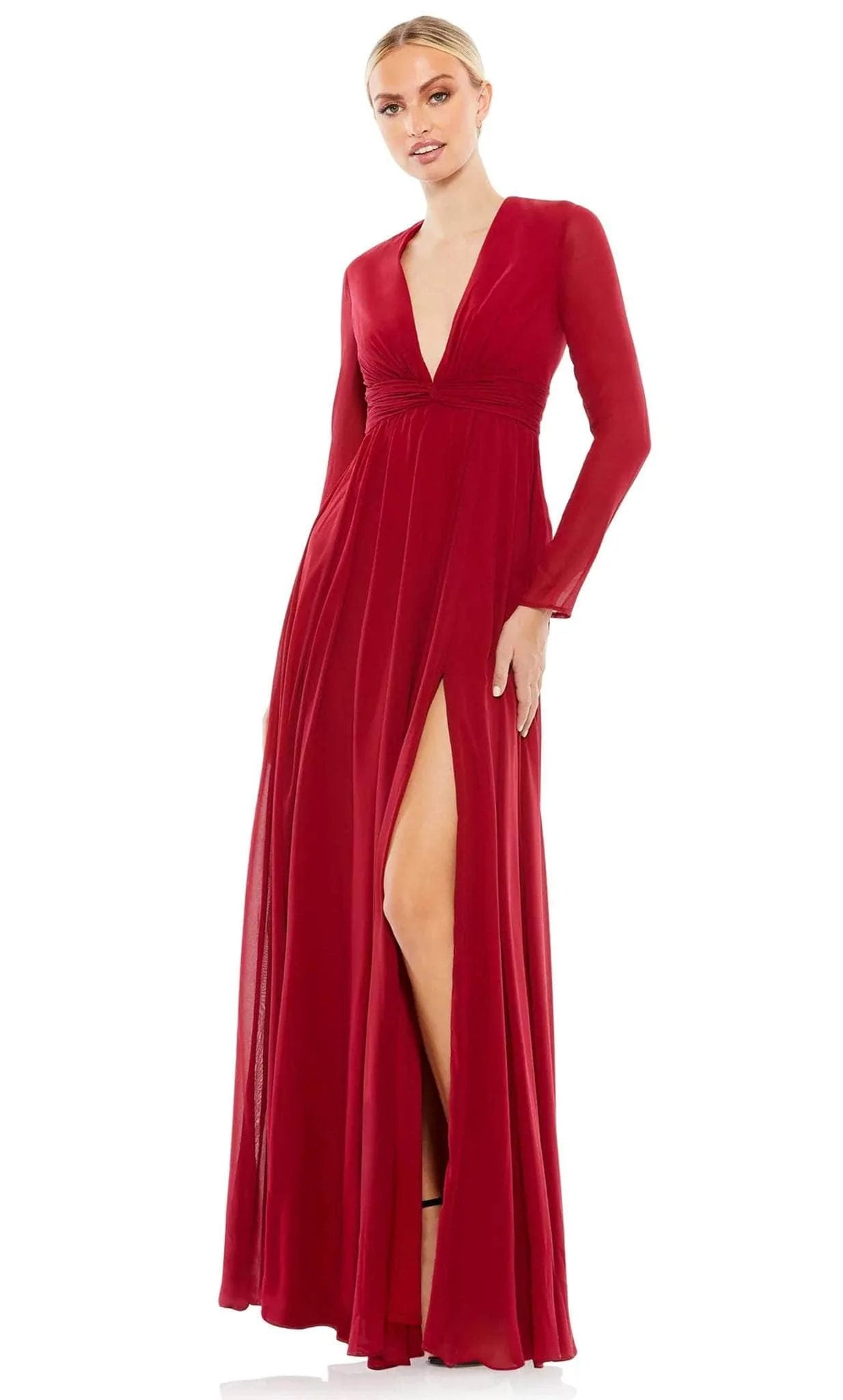 Sleeveless Women Dress in Bright Colors for Summer PartiesIeena Duggal 55680 - Chiffon Long-Sleeved Formal Dress Sleeveless Women Dress in Bright Colors for Summer PartiesIeena Duggal 55680 - Chiffon Long-Sleeved Formal Dress