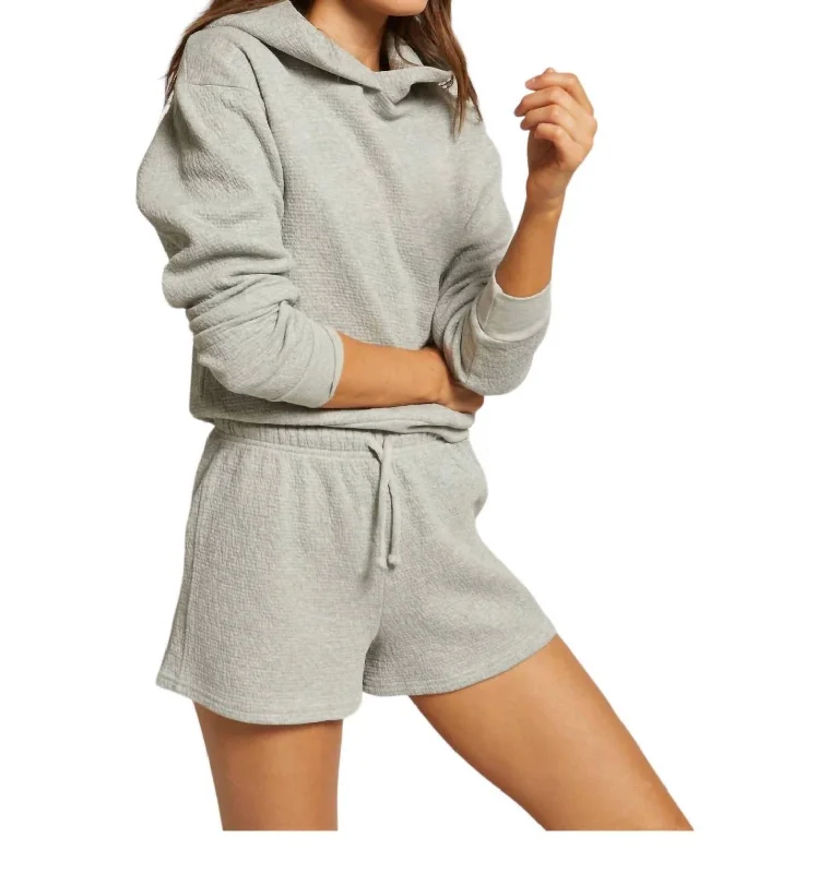 Twill Women Shorts with a Smooth Texture and DurabilityBonham Drawstring Shorts In Heather Grey Twill Women Shorts with a Smooth Texture and DurabilityBonham Drawstring Shorts In Heather Grey