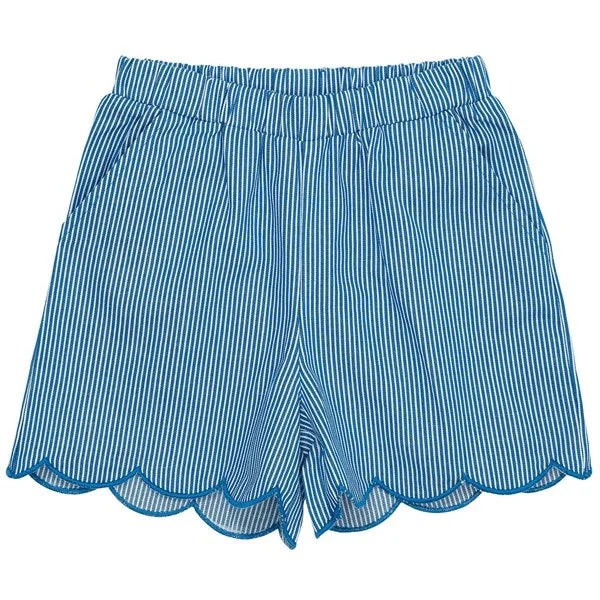 Linen Women Shorts for Breathable Comfort in Hot WeatherCopenhagen Colors Sharp Blue Stripe Shorts w. Deco Linen Women Shorts for Breathable Comfort in Hot WeatherCopenhagen Colors Sharp Blue Stripe Shorts w. Deco