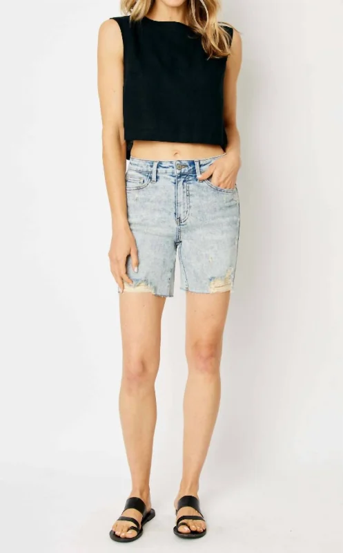 Plus Size Women Shorts with a Comfortable and Stylish FitDestroyed Boyfriend Shorts In Blue Plus Size Women Shorts with a Comfortable and Stylish FitDestroyed Boyfriend Shorts In Blue