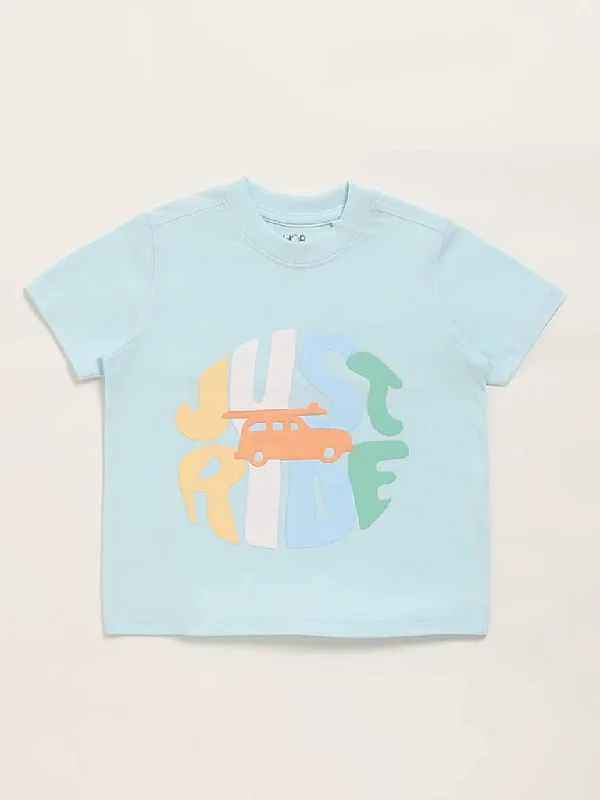 Patterned Geometric Women Shorts for a Modern AppealHOP Kids Blue Printed T-Shirt