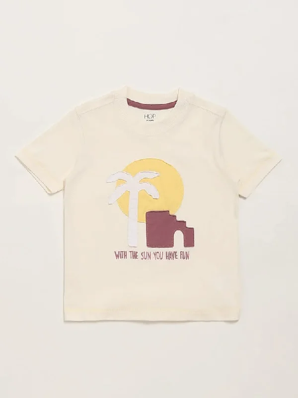 Jeanette Women Shorts with a Soft and Comfortable FeelHOP Kids Cream Sunset Palms Print T-Shirt Jeanette Women Shorts with a Soft and Comfortable FeelHOP Kids Cream Sunset Palms Print T-Shirt