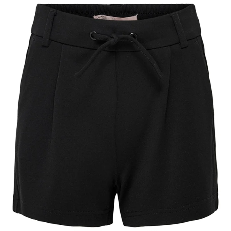 Linen Women Shorts for Breathable Comfort in Hot WeatherKids ONLY Black Poptrash Easy Shorts