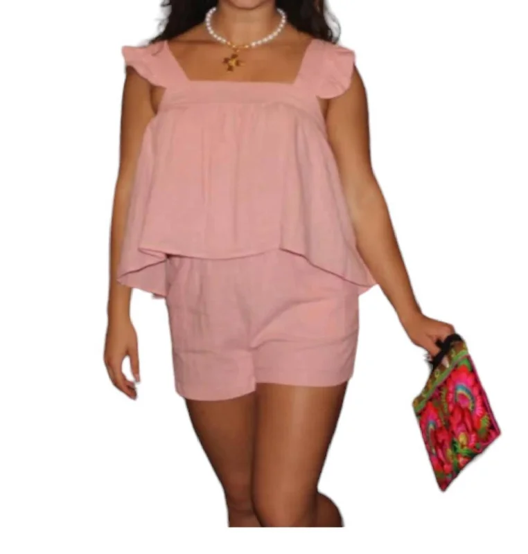 Linen Women Shorts for Breathable Comfort in Hot WeatherStella Solid Gauze Shorts In Light Pink Linen Women Shorts for Breathable Comfort in Hot WeatherStella Solid Gauze Shorts In Light Pink