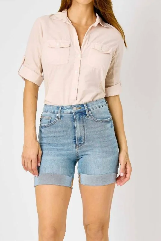 Bermuda Women Shorts for a Classic and Sophisticated LookTummy Control Cool Denim Short In Blue Bermuda Women Shorts for a Classic and Sophisticated LookTummy Control Cool Denim Short In Blue