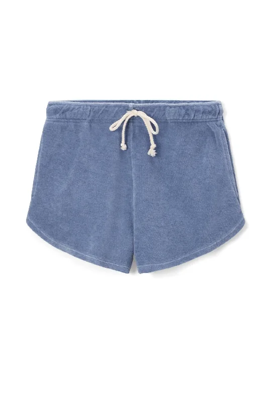 Leather Look Women Shorts for an Edgy and Chic StyleWomen's Farrah Loop Terry Short In Sailor Blue Leather Look Women Shorts for an Edgy and Chic StyleWomen's Farrah Loop Terry Short In Sailor Blue