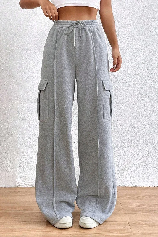 Drawstring High Waist Pants