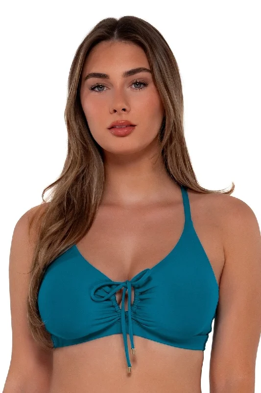 SUNSETS SOLID KAUAI KEYHOLE BRA TOP